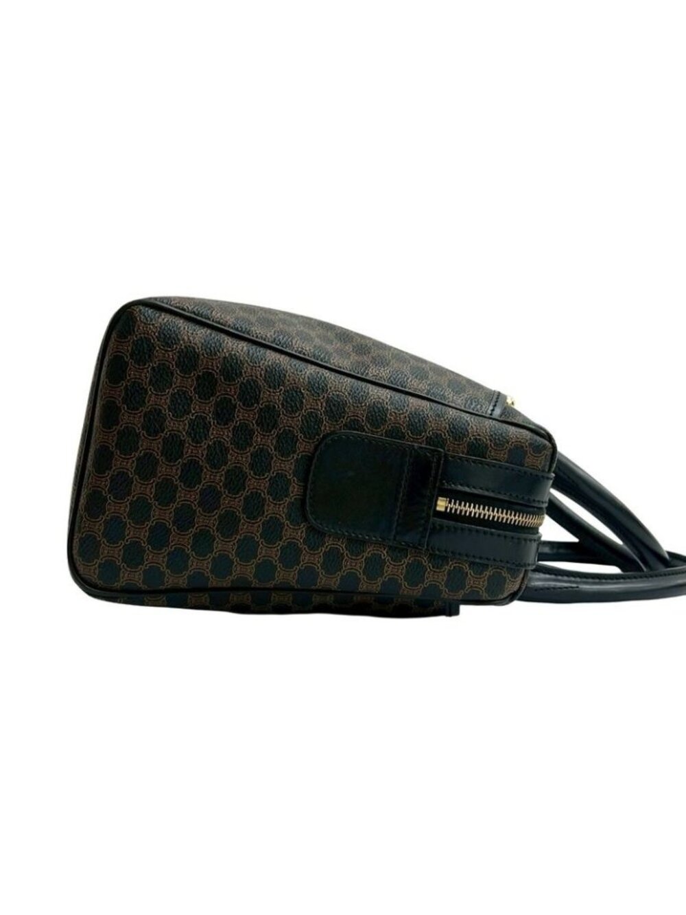 Celine Vintage Macadam Pattern Triomphe Logo Leather Handbag - Picture 6 of 10